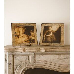 Sid Dickens Angels Renaissance Script Art Ceramic Plates Home Decor Plate Set